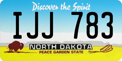 ND license plate IJJ783