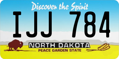 ND license plate IJJ784