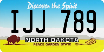 ND license plate IJJ789