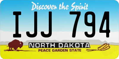 ND license plate IJJ794