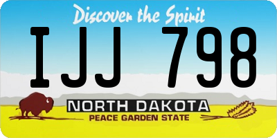 ND license plate IJJ798