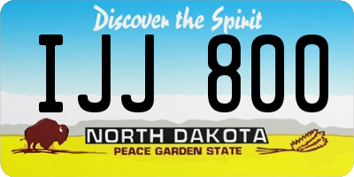 ND license plate IJJ800