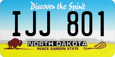 ND license plate IJJ801