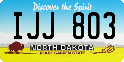 ND license plate IJJ803