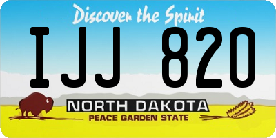 ND license plate IJJ820