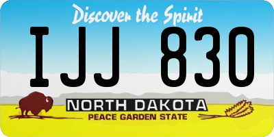 ND license plate IJJ830