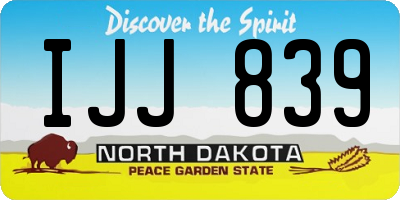 ND license plate IJJ839