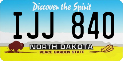 ND license plate IJJ840