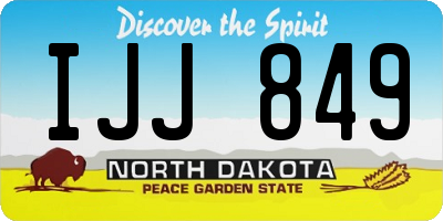 ND license plate IJJ849