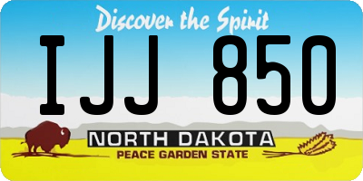 ND license plate IJJ850