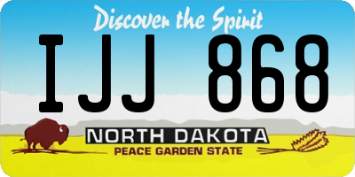ND license plate IJJ868