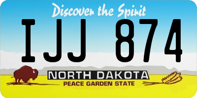 ND license plate IJJ874