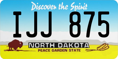 ND license plate IJJ875