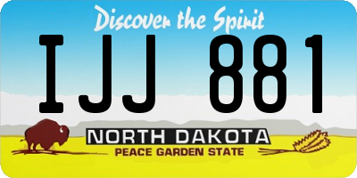 ND license plate IJJ881
