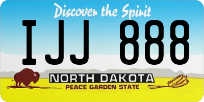 ND license plate IJJ888
