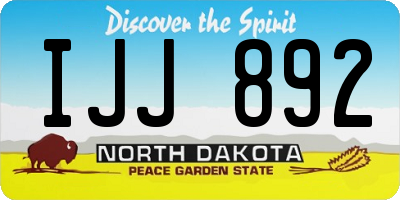 ND license plate IJJ892