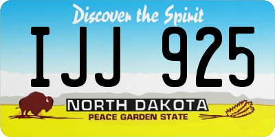 ND license plate IJJ925