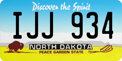ND license plate IJJ934