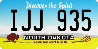 ND license plate IJJ935