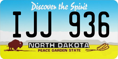ND license plate IJJ936