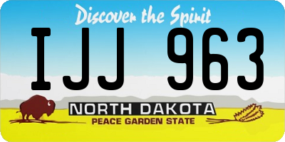 ND license plate IJJ963