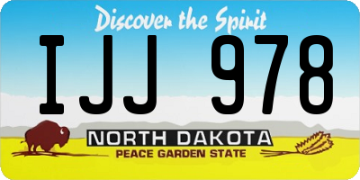 ND license plate IJJ978