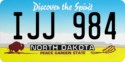 ND license plate IJJ984