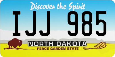 ND license plate IJJ985