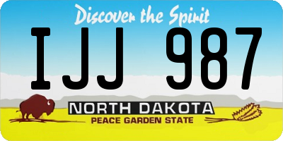 ND license plate IJJ987