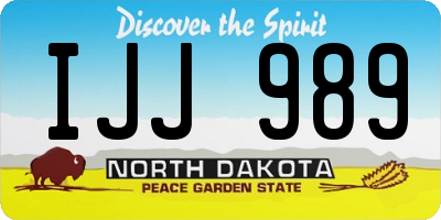 ND license plate IJJ989