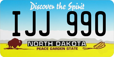 ND license plate IJJ990