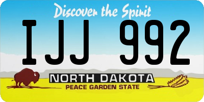 ND license plate IJJ992