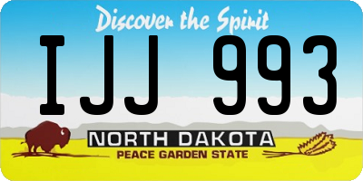 ND license plate IJJ993