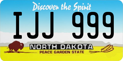 ND license plate IJJ999