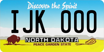 ND license plate IJK000