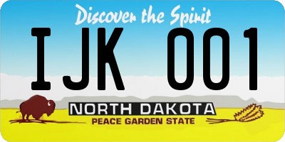 ND license plate IJK001