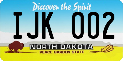 ND license plate IJK002