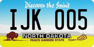 ND license plate IJK005