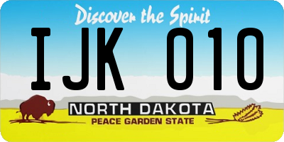 ND license plate IJK010