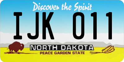ND license plate IJK011