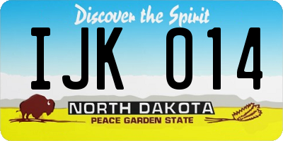ND license plate IJK014