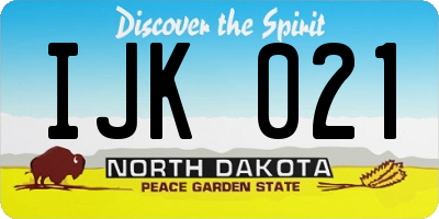 ND license plate IJK021
