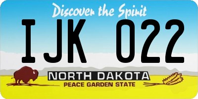 ND license plate IJK022