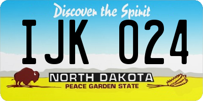 ND license plate IJK024