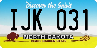 ND license plate IJK031