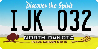 ND license plate IJK032