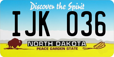 ND license plate IJK036
