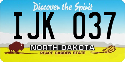 ND license plate IJK037