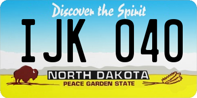 ND license plate IJK040