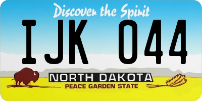ND license plate IJK044